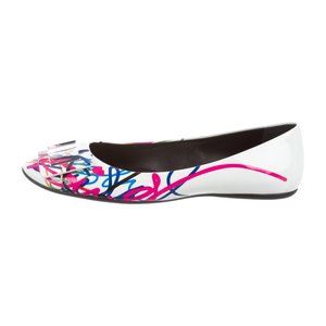 ROGER VIVIER Graffiti Patent Leather Flats IT 37.5